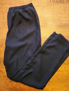BB Dakota Black Elastic-Waist Straight Leg Trousers Size Medium EUC